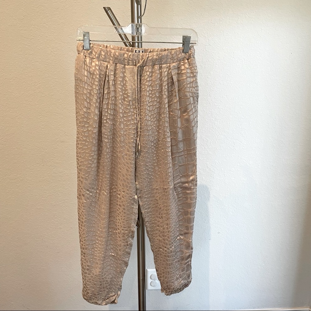Haute Hippie jogger pants croc silky pattern